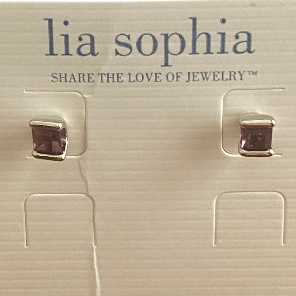 Lia Sophia Amethyst stud earrings - never worn